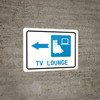 TV Lounge Left Arrow with Icon Landscape - Wall Sign