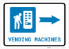 Vending Machines Right Arrow with Icon Landscape - Wall Sign Vending Machines Right Arrow with Icon Landscape - Wall Sign