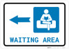 Waiting Area Left Arrow with Icon Landscape - Wall Sign