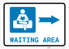 Waiting Area Right Arrow with Icon Landscape - Wall Sign