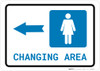 Womens Changing Area Left Arrow with Icon Landscape - Wall Sign