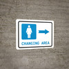 Womens Changing Area Right Arrow with Icon Landscape - Wall Sign