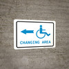 ADA Accessible Changing Area Left Arrow with Icon Landscape v2 - Wall Sign