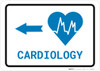 Cardiology Left Arrow with Icon Landscape v2 - Wall Sign Cardiology Left Arrow with Icon Landscape v2 - Wall Sign