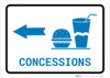 Concessions Left Arrow with Icon Landscape v2 - Wall Sign