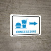 Concessions Right Arrow with Icon Landscape v2 - Wall Sign