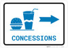 Concessions Right Arrow with Icon Landscape v2 - Wall Sign
