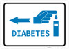 Diabetes Left Arrow with Icon Landscape v2 - Wall Sign