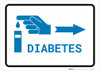 Diabetes Right Arrow with Icon Landscape v2 - Wall Sign