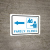 Family Health Clinic Left Arrow with Icon Landscape v2 - Wall Sign