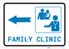 Family Health Clinic Left Arrow with Icon Landscape v2 - Wall Sign