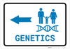 Genetics Left Arrow with Icon Landscape v2 - Wall Sign