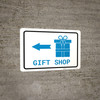 Gift Shop Left Arrow with Icon Landscape v2 - Wall Sign