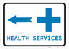 Health Services Left Arrow with Icon Landscape v2 - Wall Sign