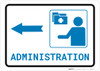 Medical Administration Left Arrow with Icon Landscape v2 - Wall Sign Medical Administration Left Arrow with Icon Landscape v2 - Wall Sign