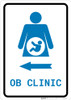OB Clinic Left Arrow with Icon Portrait v2 - Wall Sign