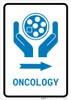 Oncology Right Arrow with Icon Portrait v2 - Wall Sign