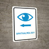 Ophthalmology Left Arrow with Icon Portrait v2 - Wall Sign