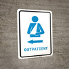 Outpatient Left Arrow with Icon Portrait v2 - Wall Sign