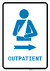 Outpatient Right Arrow with Icon Portrait v2 - Wall Sign