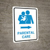 Parental Care Right Arrow with Icon Portrait v2 - Wall Sign