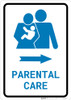 Parental Care Right Arrow with Icon Portrait v2 - Wall Sign