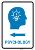 Psychology Left Arrow with Icon Portrait v2 - Wall Sign