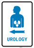Urology Left Arrow with Icon Portrait v2 - Wall Sign