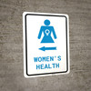 Women's Health Left Arrow with Icon Portrait v2 - Wall Sign