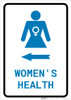 Women's Health Left Arrow with Icon Portrait v2 - Wall Sign