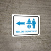 Billing Department Left Arrow with Icon Landscape v2 - Wall Sign
