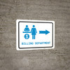 Billing Department Right Arrow with Icon Landscape v2 - Wall Sign