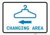 Changing Area Left Arrow with Icon Landscape v2 - Wall Sign