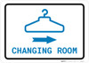 Changing Room Right Arrow with Icon Landscape v2 - Wall Sign
