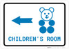 Children's Room Left Arrow with Icon Landscape v2 - Wall Sign Children's Room Left Arrow with Icon Landscape v2 - Wall Sign