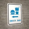 Snack Bar Left Arrow with Icon Portrait - Wall Sign