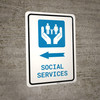 Social Services Left Arrow with Icon Portrait v2 - Wall Sign