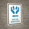 Social Services Left Arrow with Icon Portrait - Wall Sign