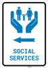 Social Services Left Arrow with Icon Portrait - Wall Sign