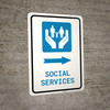 Social Services Right Arrow with Icon Portrait v2 - Wall Sign