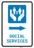 Social Services Right Arrow with Icon Portrait v2 - Wall Sign