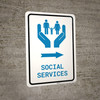 Social Services Right Arrow with Icon Portrait - Wall Sign