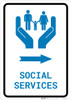 Social Services Right Arrow with Icon Portrait - Wall Sign