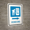 Vending Machine Right Arrow with Icon Portrait v2 - Wall Sign