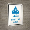 Waiting Area Left Arrow with Icon Portrait - Wall Sign