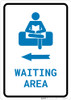 Waiting Area Left Arrow with Icon Portrait - Wall Sign