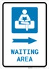 Waiting Area Right Arrow with Icon Portrait v2 - Wall Sign