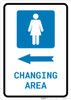 Womens Changing Area Left Arrow with Icon Portrait v2 - Wall Sign