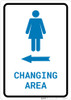 Womens Changing Area Left Arrow with Icon Portrait - Wall Sign