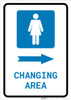 Womens Changing Area Right Arrow with Icon Portrait v2 - Wall Sign